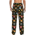 thumbnail image 3 of Uemuo Forest Animal Faces Pattern Men's Wide Leg Palazzo Lounge Pants with Pockets Light Weight Loose Comfy Casual Pajama Pants-Small, 3 of 9