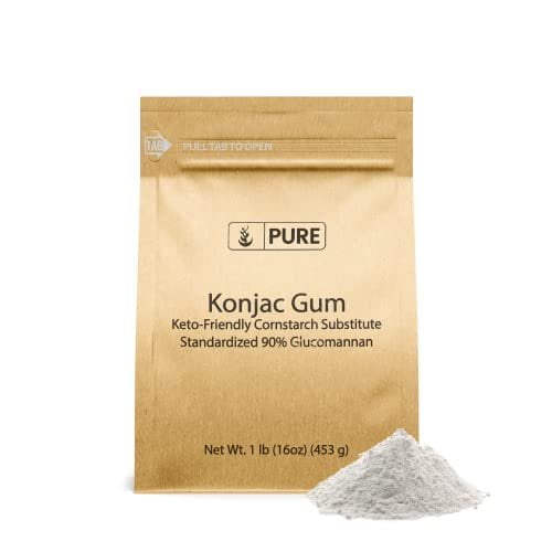 PURE ORIGINAL INGREDIENTS Konjac Gum 1 lb Glucomannan Konjac Powder, Cornstarch Substitute, Thickener