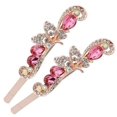 thumbnail image 1 of 2 pinzas para el pelo con diseño de flores y diamantes de imitación, con gráficos de mariposas, horquilla lateral, accesorios para el pelo para mujer (rosa), 1 of 5