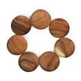 Acacia Wood Dinner Plates, 4 Inch Small Round Wood Plates, Easy