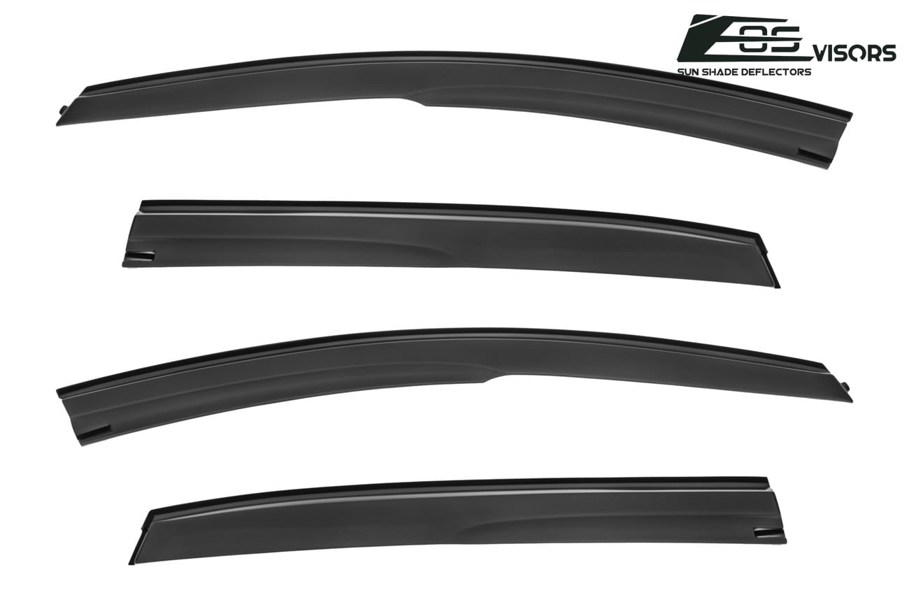 TuningPros DGWV-180 Out-Channel Window Visor Deflector Rain Guard Smoke Tinted 4-pc Set