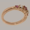 thumbnail image 3 of LBG British Made 18k Rose Gold Real Genuine Pink Tourmaline & Cultured Pearl Womens band Ring - 33 size options - Size 8.25, 3 of 6