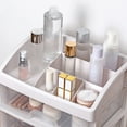thumbnail image 4 of PP Transparent Drawer Storage Organizer - Multi-Layer (1/2/3 Tiers Optional) Desktop Cosmetic Holder with Dustproof Design, Patchwork Pattern, Space-Saving Makeup Organizer for Desk (Size Options:, 4 of 7