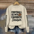 thumbnail image 4 of IYYVV Game Day Sweatshirt for Women Funny Team Fan Football Season Hoodie Plus Szie Shirt Sunday Shirt Crewneck Long Sleeve Pullover EB31-Khaki 3XL, 4 of 4
