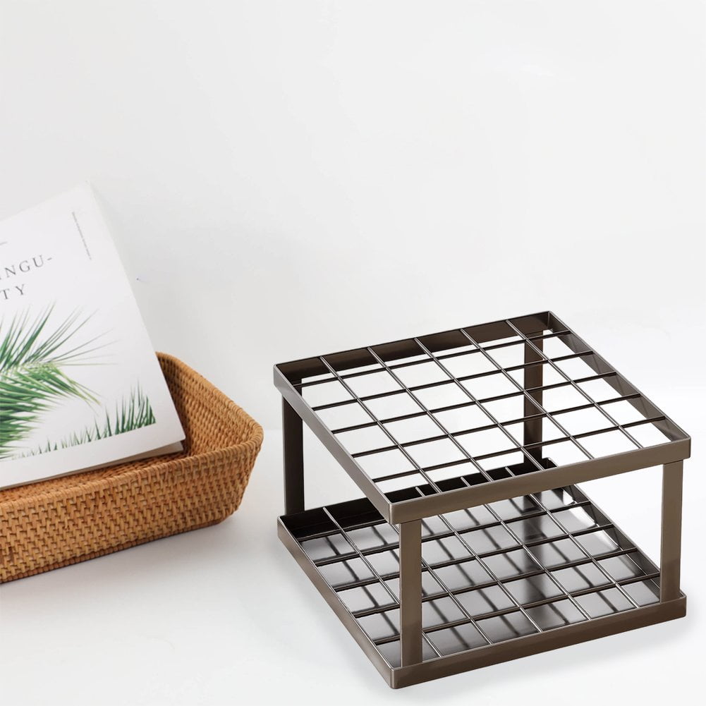 Iron Marker Organizer 36 Holes Paint Brush Holder Square Desktop Storage Box Large Pencil Shelves Makeup Brush Storage Organizer
