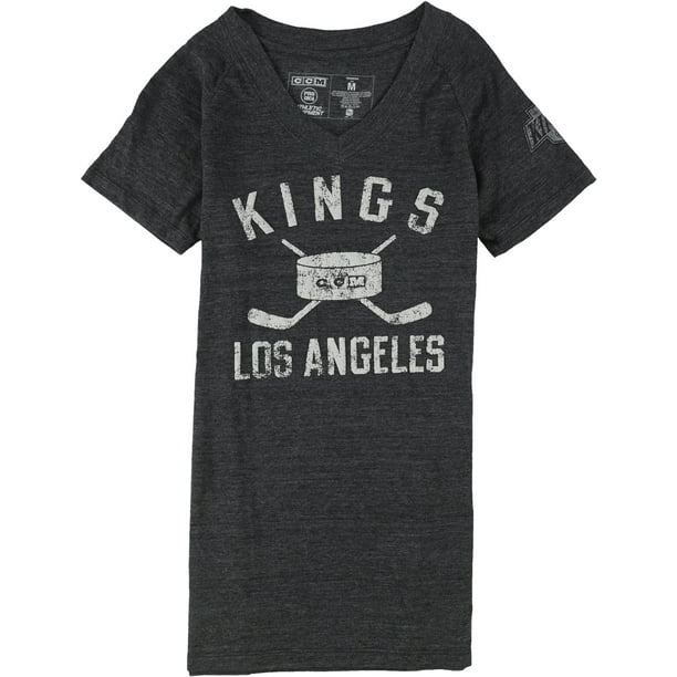 CCM T-Shirt Graphique Womens Kings Los Angeles Crossed Sticks, Noir, Moyen