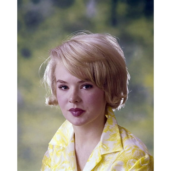 Joey Heatherton classic 1960's in yellow & white blouse 8x10 inch photo