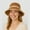 Khaki, variant on Packable Crochet Straw Bucket Hat with Two-Tone Design Lightweight Summer Sun Hat for Beach Travel Hiking Outdoor Use - Beige