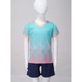 thumbnail image 2 of Sxiwei Kids Boys Soccer Jerseys Contrast Color Football Training Shirt Uniform with Shorts Sets Light Blue S, 2 of 6
