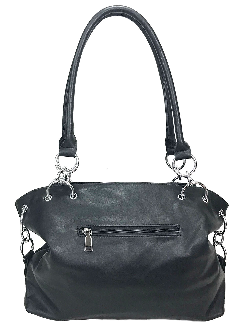 Zzfab Laser Cut Purses Double Handles Bling Purse Black