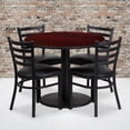 thumbnail image 2 of Bowery Hill 5 Piece Round Laminate Table Set Mahogany and Black, 2 of 2