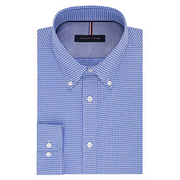 tommy hilfiger men's dress shirt slim fit non iron gingham Amazon.com: Tommy Hilfiger Men's Dress Shirt Slim Fit Non Iron Gingham, Aqua, 14.5" Neck 32"-33" Sleeve : Clothing, Shoes & Jewelry