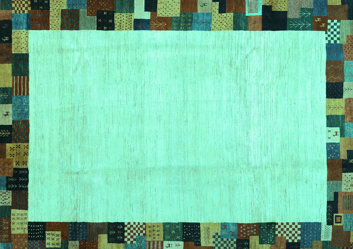 Ahgly Company Machine Washable Indoor Rectangle Solid Turquoise Blue ...