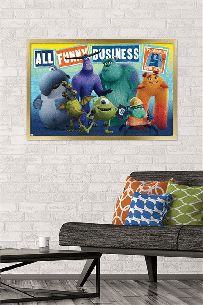 Disney Monsters at Work - Funny Business Wall Poster, 22.375" x 34", Framed
