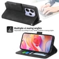 thumbnail image 4 of Funda Tipo Billetera para Xiaomi Redmi Note 14 4G Carcasa Abatible con Porta Tarjetas, Bolsillo para Efectivo, Soporte Ajustable, Cierre Magnético y Correa de Muñeca Negro, 4 of 6