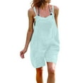 thumbnail image 2 of TIMIFIS Women Summer Loose Solid Sleeveless Jumpsuit Rompers Spaghetti Strap Waist Short Pant Rompers With Pockets Sundresses ummer, 2 of 6