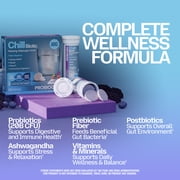Probiogen Chill Biotic Effervescent Probiotic Supplement Drink Pre Pro Postbiotic + Ashwagandha for Stress Relief & Relaxation, 30 Day Supply