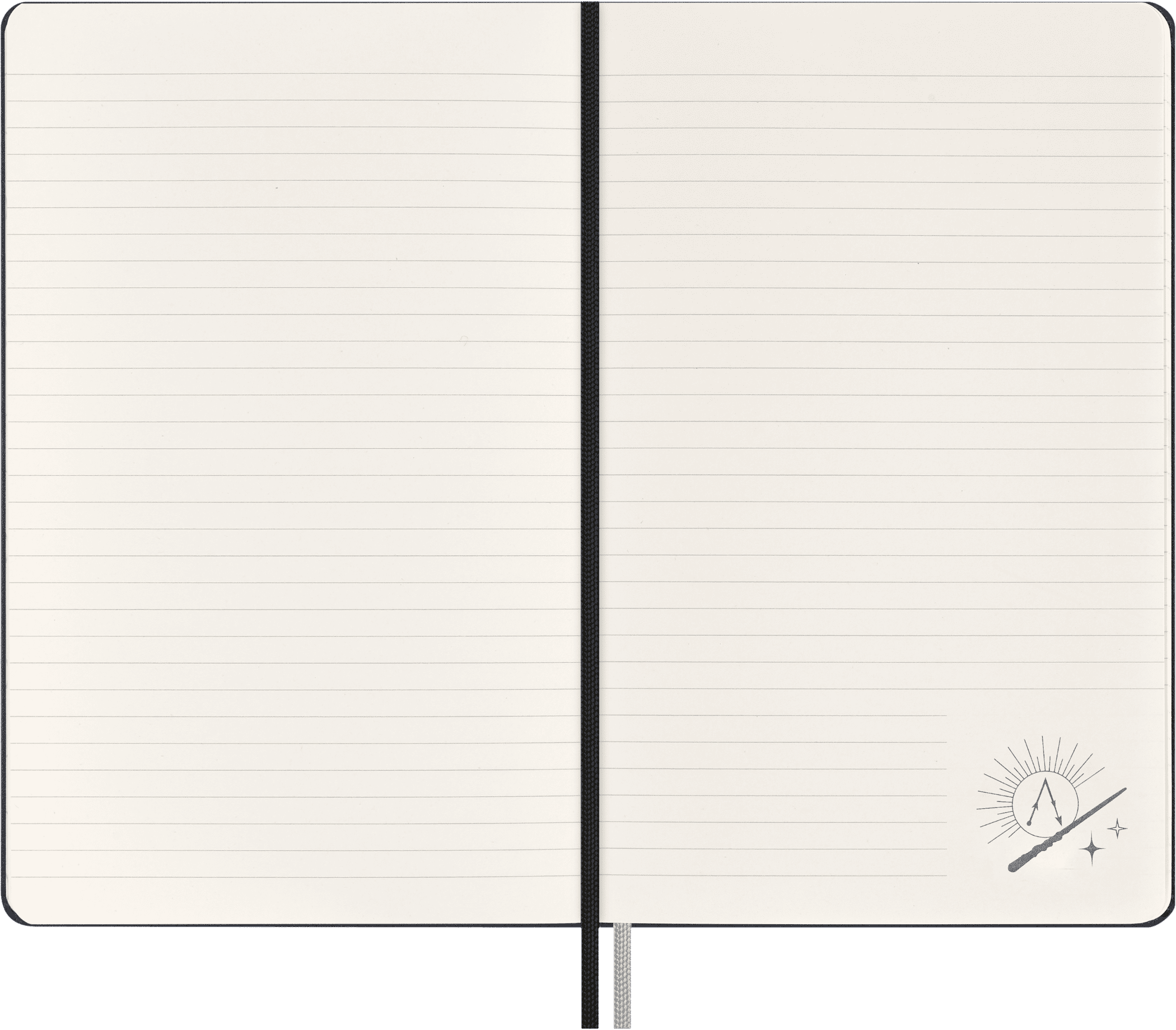 Moleskine Limited Edition Harry Potter Lumos spell Notebook with glow in the dark special-effect and Kaweco Roller Pen with Gift Box, Hard Cover, Ruled, Large (5" x 8.25"), Black, 176 Pages