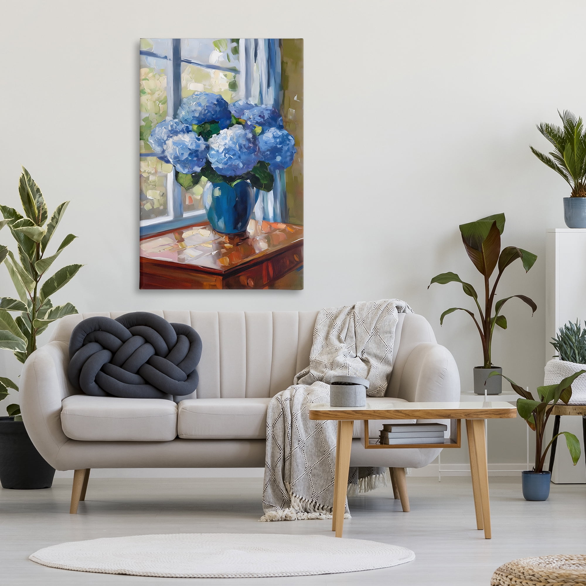 Stupell Industries Winter Hydrangeas by Window Canvas Wall Art, design by Creative Studio