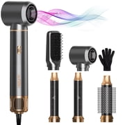 YSZZYSM 5-in-1 Ionic Hair Dryer Brush, Negative Ion Hot Air Styler for Curling, Straightening & Volumizing, Low-Speed Multi Air Styler with 800W Motor, Travel-Friendly