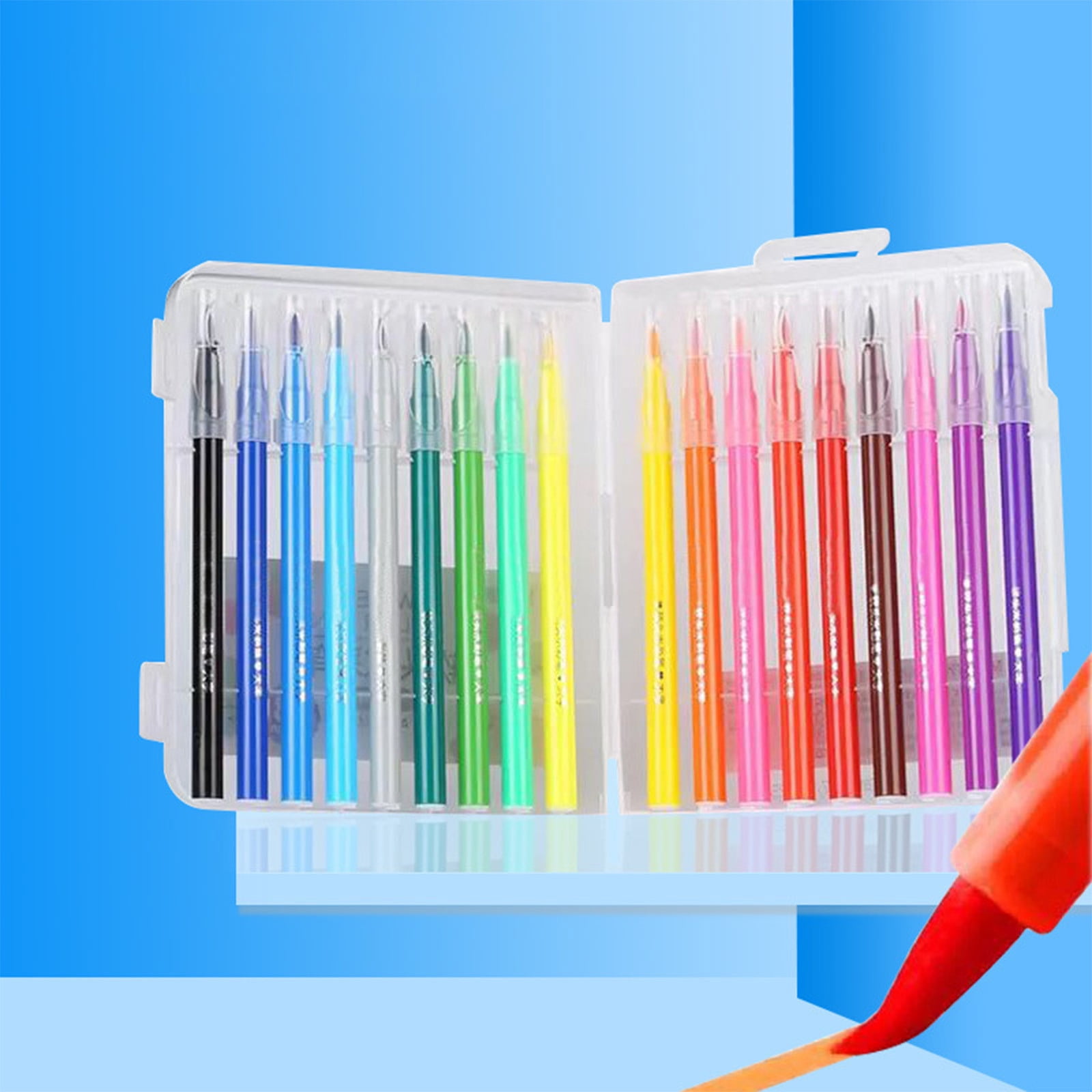 SHENGXINY 18PCS Acrylic Paint Markers Multi Functional Watercolor Brush Pen for Drawing Journaling Handmade Gifts Flexible Nylon Tip Rich Color Gradient Even Ink Flow Durable Pigment