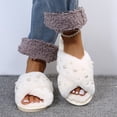 thumbnail image 2 of Jiibva Bride Slippers Pearl Slippers For Wedding Women Fuzzy Slippers Soft Bridesmaid Slippers For Wedding Bachelorette Party Supplies, 2 of 7