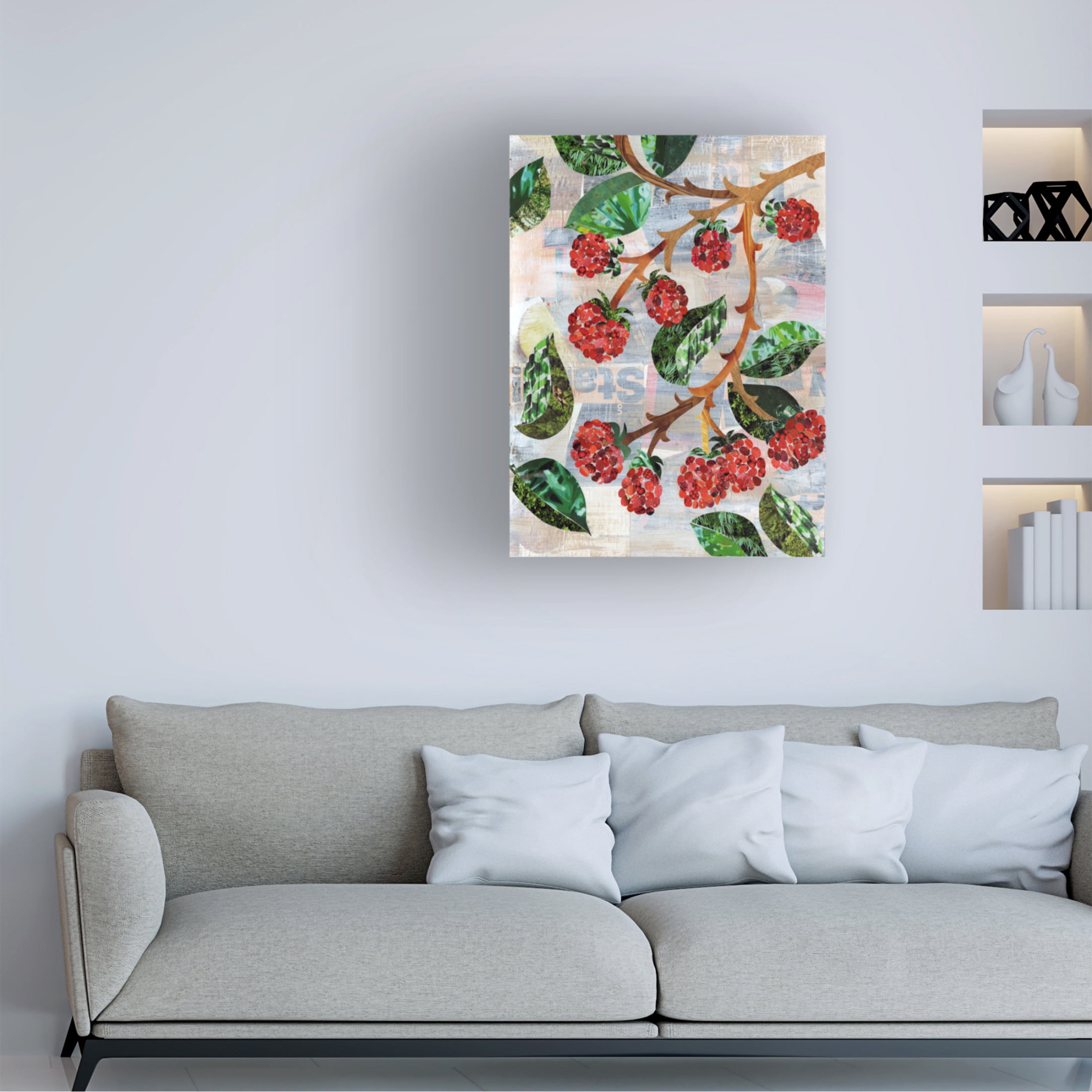 Canvas Wall Art - Artpoptart 'Berries' Wall Art for Living Room, Bedroom, or Office Décor by Trademark Fine Art - 35 x 47 Inches