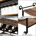 thumbnail image 2 of Kitchen Cart,Kitchen Bar&Serving Cart Rolling Utility Storage Cart with 3-Tier Shelves,Metal Wine Rack Storage and Glass Bottle Holder, Brown, 2 of 7