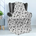 thumbnail image 4 of Yoga Soft Flannel Fleece Throw Blanket, Monochrome Poses from Eastern Technique East Stars Flowers Motifs, Cozy Plush for Indoor and Outdoor Use, 50" x 70", Black White, by Ambesonne, 4 of 5
