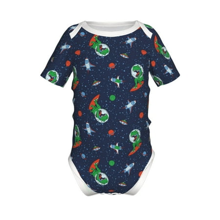 

Yiaed Dinosaur Astronaut Print Infant Climbing Short Sleeve Onesie One-Piece Baby Bodysuit Clothes 0-12 Months -12 Months
