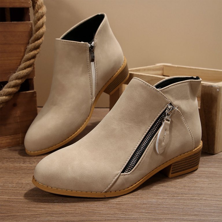 NTACZA Low Heel Woman Boots Yellow Ankle Business Casual Low Heel