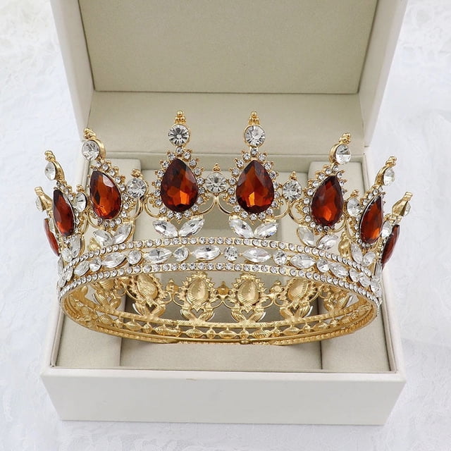 Nvzi Tiara de boda para novia, diadema de princesa, corona de novia, joyería para el cabello con diamantes de imitación de cristal,graduación, boda, fiesta de disfraces (K)