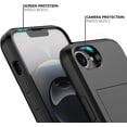 thumbnail image 4 of KOMI for iPhone 16e Case with Card Holder Dual Layer Heavy Duty Protective Hidden Card Slot Slim Wallet Cover for iPhone 16e 6.1'' (Black), 4 of 7