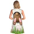 thumbnail image 2 of Bixox Robe Sans Manches à Imprimé Lapin Marron pour Femmes avec Poches, Robe Décontractée Longueur Genou pour l'Été-Grand, 2 of 7
