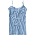 thumbnail image 1 of Aeropostale Womens Solid Classic Lace Cami Tank Top, azul, mediano, 1 of 1
