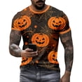 thumbnail image 2 of Halloween Shirts for Men Halloween Pumpkin Graphic Tees Mens Short Sleeve Crewneck Funny Halloween Holiday Costumes Tops, 2 of 5