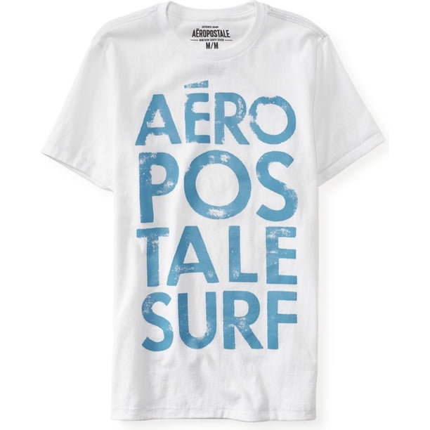 Aeropostale - Camiseta gráfica para hombre Aero Surf, color blanco, XS