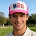 thumbnail image 2 of VNKIDY Unisex Mesh Back Trucker Hat With Usa Flag Inspired Letter Print Patriotic Themed Cap For Fourth Of July Celebrations Outdoor Activities Leisure Hat, 2 of 4