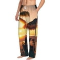 thumbnail image 6 of Salouo Hawaiian Sunset Beach Print Pajama Pants for Men, Lounge Pants Elastic Waistband Casual Men's sleepwear Loungewear Sleep Pajama Pant -Small, 6 of 7