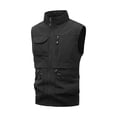 thumbnail image 2 of Zedker Men's Vest Casual Lightweight Outdoor Vest Work Fish Photo Travel Vest Cargo Utility Vest Multi Pockets Sleeveless Jacket Black L, 2 of 8
