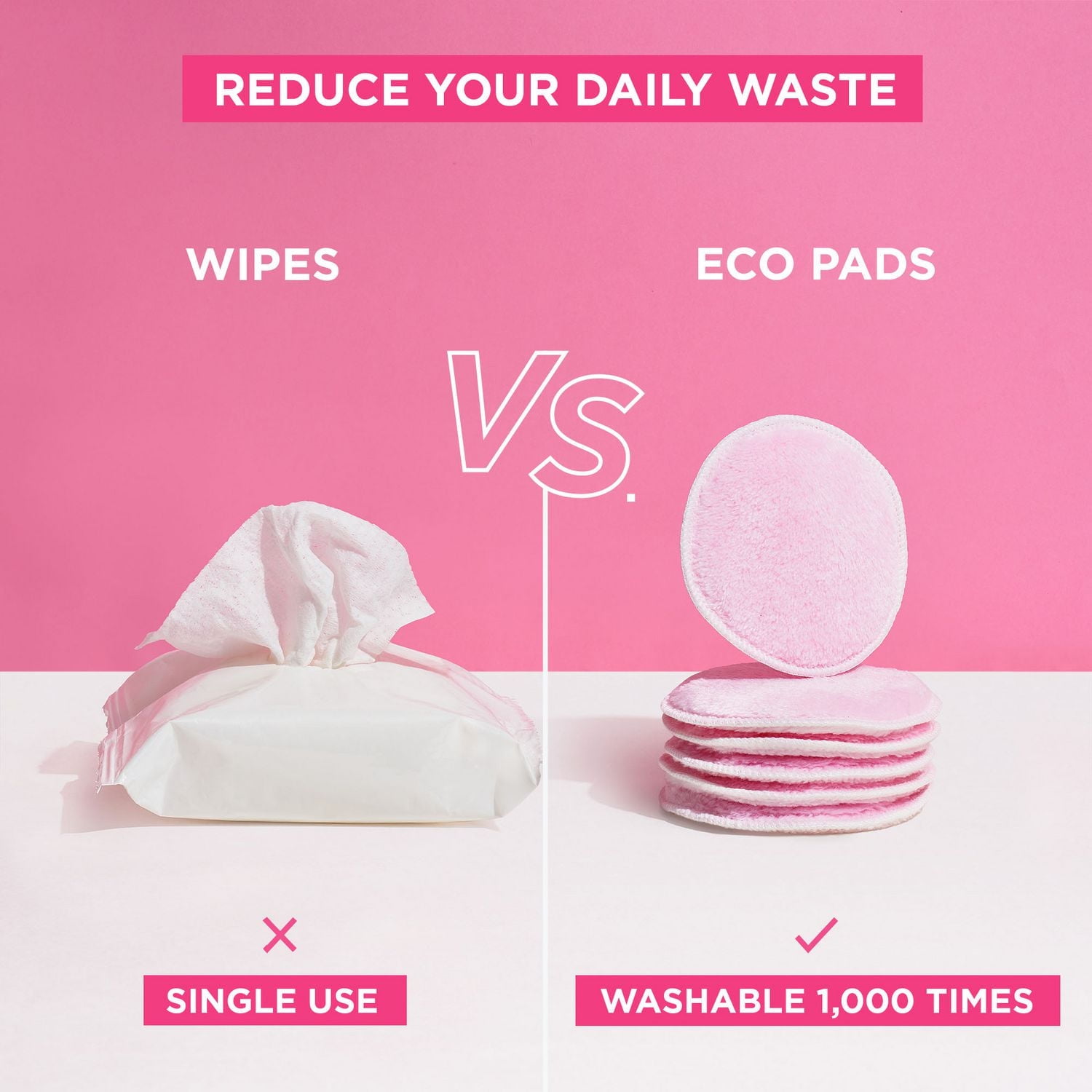 Makeup Remover Pads, Cleansing Reusable Eco Pads, Reusable makeup remover pads - 1000 washes