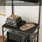 Behost Kitchen Bakers Rack Storage Shelf Microwave Cart Oven Stand Coffee Bar,Black