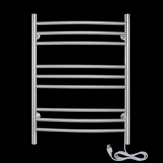 WarmlyYours TW-R09BS-HP Riviera Towel Warmer, Brushed, Dual Connection, 9 Bars