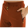 thumbnail image 4 of Tyhengta Mens Shorts Casual Sports Drawstring Zipper Pockets Elastic Waist Caramel 38, 4 of 8