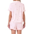 thumbnail image 3 of INSPIRE CHIC Womens Lounge Set Strawberry Print Ruffle Frill Cute Pattern Button Down Short Sleeve Pajama Shorts Sets M Beige, 3 of 6