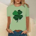 thumbnail image 2 of Pompotops Blouse Décontractée pour Femmes Imprimée pour la Saint-Patrick à Manches Courtes et Col Rond, 2 of 5