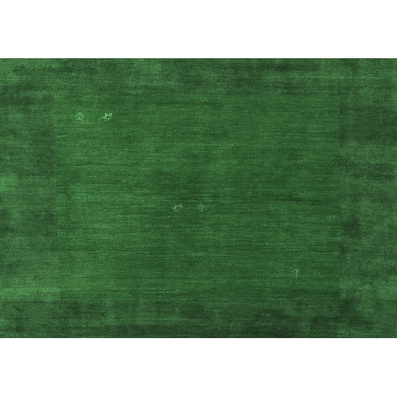 Ahgly Company Indoor Rectangle Abstract Emerald Green Contemporary Area Rugs, 8' x 10'