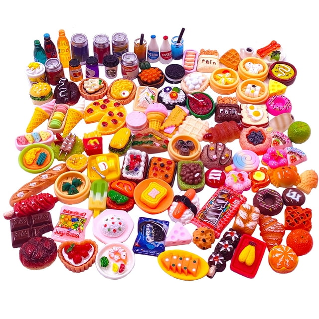 Botella en miniatura para comida y bebida, casa de muñecas, 100 unidades, Atoyzybin