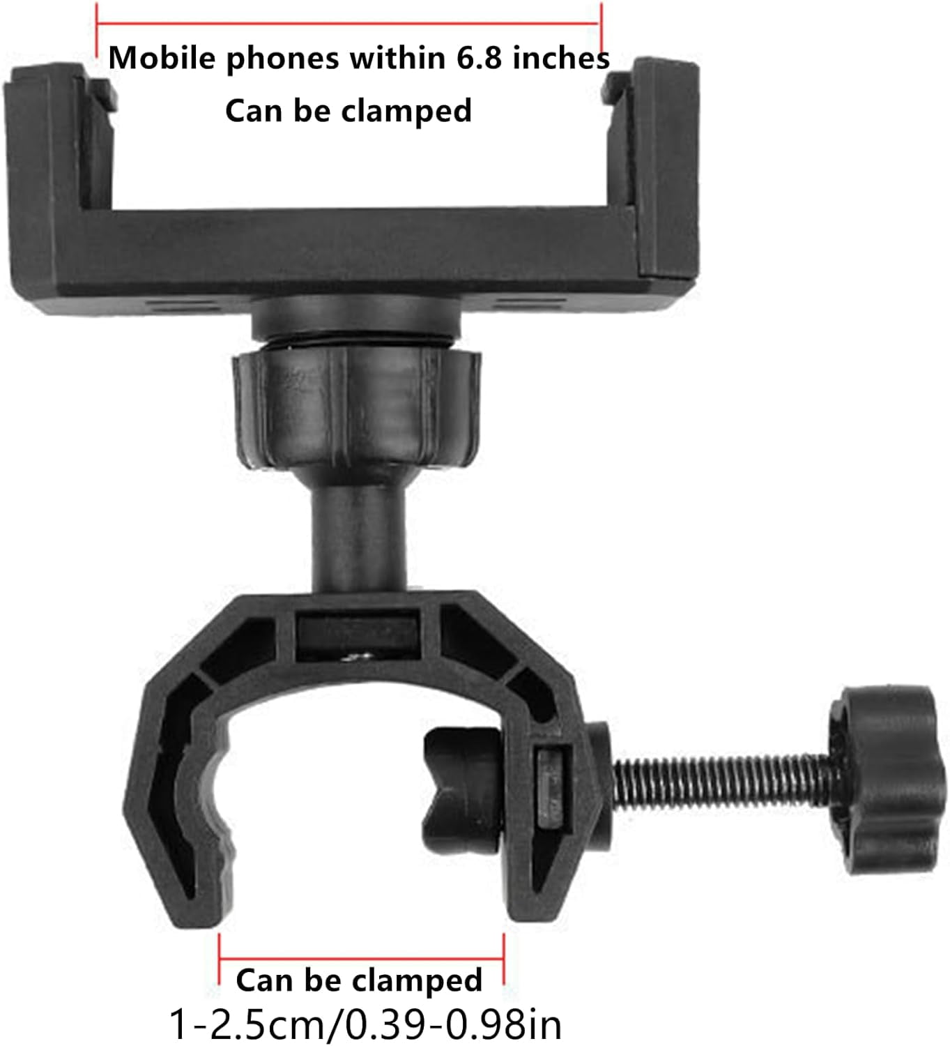 MKEUDQ-Mic Stand Phone Holder Mount Plastic Microphone Stand for 360 Degree Rotating Phones Holder Clip