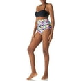 thumbnail image 6 of RELLECIGA Women's Neon Striped High Waisted Ruched Bikini Bottom Size XXX-Large, 6 of 14